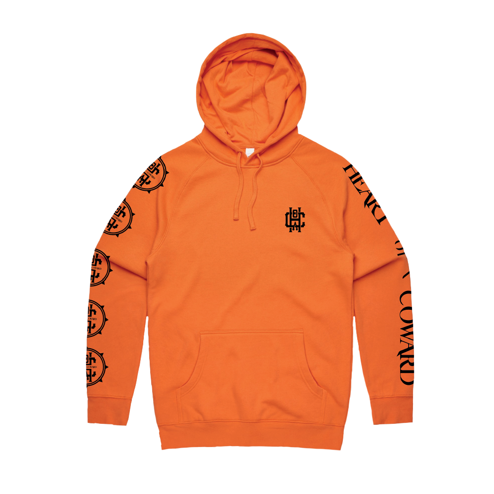 HOAC Embroidered Orange Hoodie Heart Of A Coward
