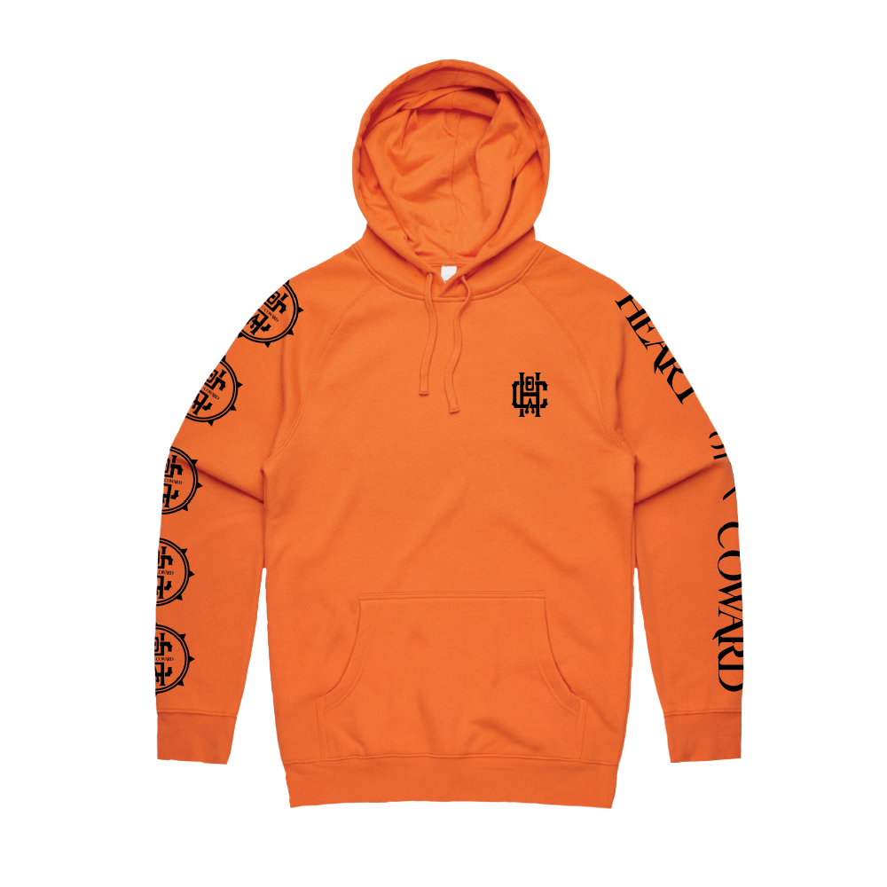 HOAC Embroidered Orange Hoodie - Heart Of A Coward