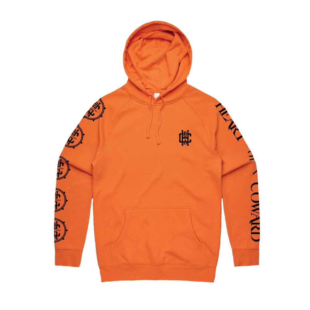 HOAC Embroidered Orange Hoodie Heart Of A Coward